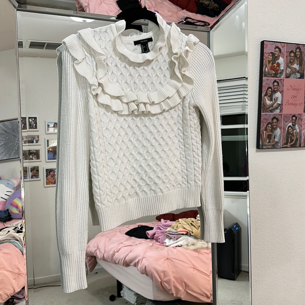 F21 ruffle sweater
